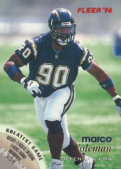 Marco Coleman San Diego Chargers 1996 Fleer NFL #119